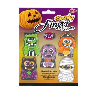 HALLOWEEN 5x GRUSELEG FANGERPOPPEN OP KAART (48 Stk.)