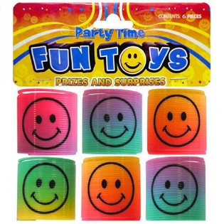 6 ST&Eacute;CK MINI SMILEY SPIRALEN &Oslash;3.5 CM AM TUTE-SET (6 TUTEN)