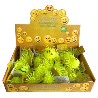 Liichtend Smiley Puffer B&auml;ll am Display (12 Stk.)