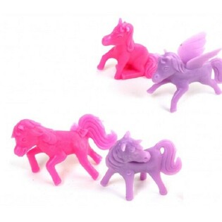Plastiksunicorns fir d'Gl&eacute;cksrad / Geschenker (48 St&eacute;ck)