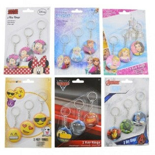 MIX DISNEY Schl&euml;sselunh&auml;nger 3 St&eacute;ck op Kaart (24 Kaarten)
