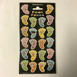 STICKEREN: Vrolijke Voeten / Feet Faces, 20 x 10 cm (10 Stk.)