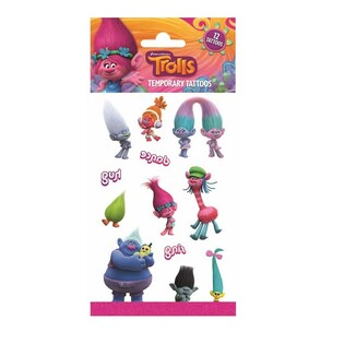 Trolls Tempor&auml;r Tatooen - 20 x 10 cm (10 Stk.)