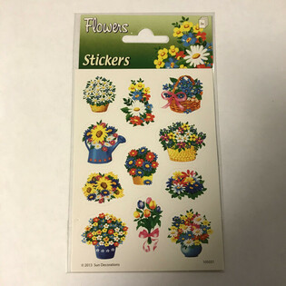 Stickerblat: Blummen, Dim. 16 x 9 cm (10 Stk.)