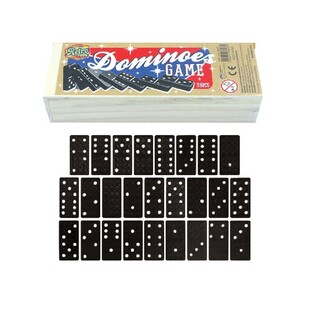 DOMINO-SPILL AN ENGER HOLZK&Euml;SCHT (12 Stk.)