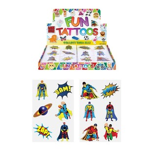 Spaasseg tempor&auml;r Tatooen &ndash; Modell: Superhelden (96 Stk.)
