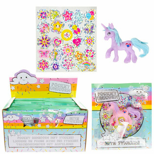 POCKET UNICORN - EINHORN + STICKERS A GIFT BAG - AN DISPLAY (24 Stk.)
