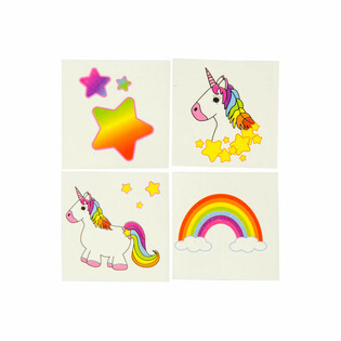 Einhorn Pech-Tattooen / Tempor&auml;r Tattooen (288 Stk.)