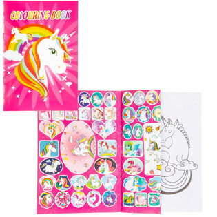 Unicorn Molbuch mat Stickeren 20x14 cm (24 Stk.)