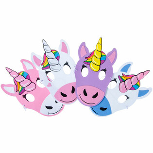 Unicorn / Eenhoorn Schaum Mask (24 Stk.)