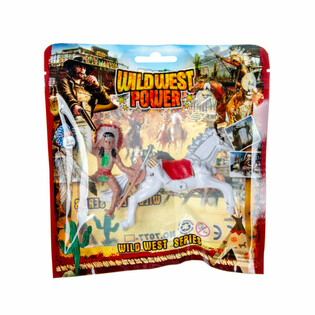 Mix Cowboy & Indianer Figuren op P&auml;erd (12 Stk.)