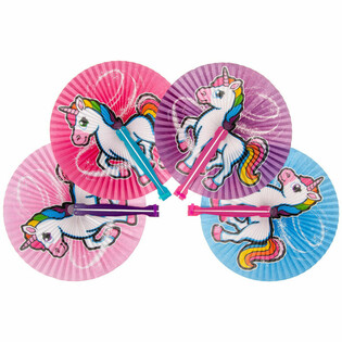 Unicorn / Eenhorn F&auml;cher (12 Stk.)
