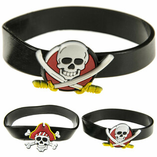 Silikon Mix Piraten Armb&auml;nner (48 Stck.)
