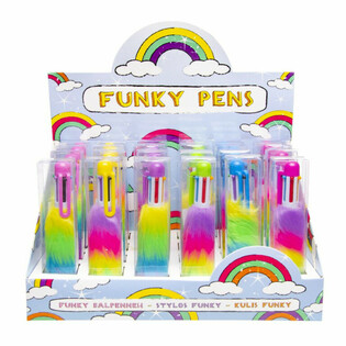 FLUFFY KUGELSCHREIWER MAT 6 AINGEBAUTE FAARWEN - AM DISPLAY (24 Stck.)