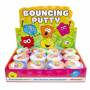 BOUNCING PUTTY - SMILEY AN DISPLAY (12 St&eacute;ck)