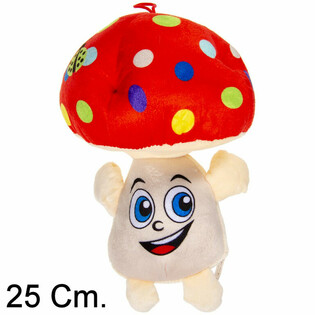 GROUSSEN PL&Uuml;SCH-PILZ MAT GESIICHT - 25 CM - MIX FAARWEN (6 Stk.)