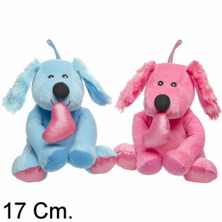 PL&Uuml;SCHHOND MAT H&Auml;ERZ - 17 CM - MIX FAARWEN (12 Stk.)