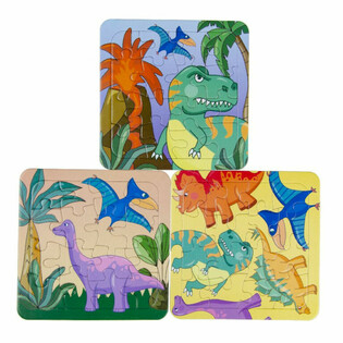 Mix Dinosaurier-Puzzelen - 14x14 cm (50 Stk.)
