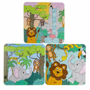 Mix Jungle Puzzelen (14x14cm) - Virdeelspack 50 St&eacute;ck