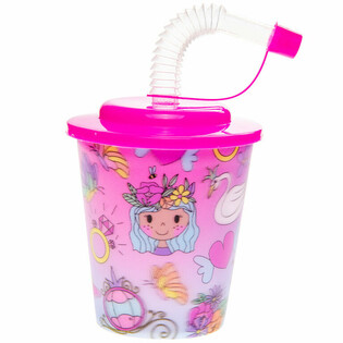 Prinzessinnen Dr&eacute;nk- & Eisbecher mat Str&eacute;ihalm (12 St&eacute;ck)
