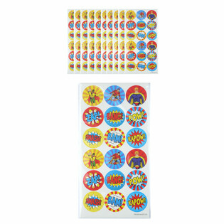 FUN STICKERS - SUPERHELDEN 18 STICKERS PER S&Auml;IT (10 Stck.)