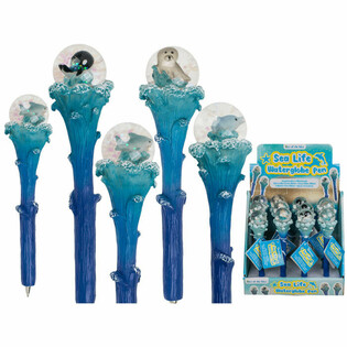 Sea Life Mieresd&eacute;ieren Kugelschreiber mat Glitter (Display vun 12)