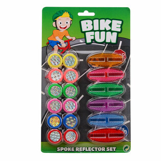 BIKE FUN - 18-deelegen Set Speichenreflektere fir de V&euml;lo op Kaart (1 Stk.)