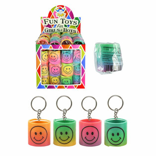 Smiley Regenbogen Spiral Schl&euml;sselunh&auml;nger am Display (60 Stk.)