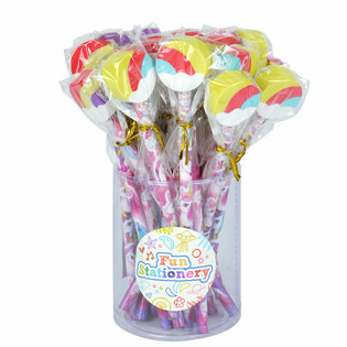 Regenbous Unicorn Bl&auml;ist&euml;ft mat Rad&eacute;iergummi (24 St&eacute;ck)