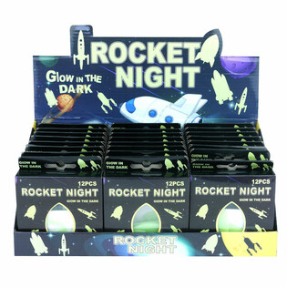 Glow in the Dark Rak&eacute;it Weltraum fir un de Plaffong am Display (24 Stk.)