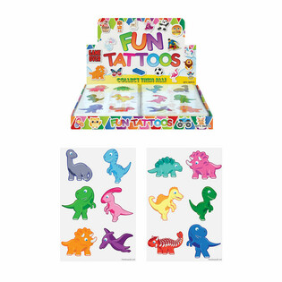 FUN TATTOOS - MODELL: DINOSAURIER AN DISPLAY (96 Stk.)