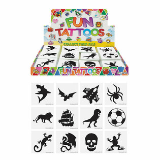 Fun Tattooen - Modell: Jongen, All P&auml;ckelchen 12x Tattooen AN DER DISPLAY (48 Stk.)