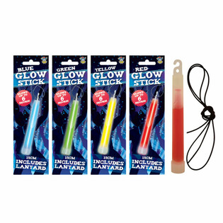 Glow Stick Breaklight - 15 cm laang mat Kordel - Mix Faarwen am Display (12 Stk.)