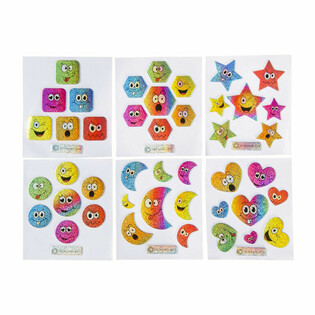GLITTER STICKEREN - MODELL: SMILEY (100 Stk.)