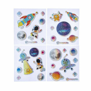 GLITTER STICKEREN - MODELL: WELTRAUM (100 Stk.)