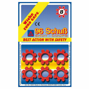 WICKE - 12 Rollen 8-Schoss Amorces fir Knallpistoulen