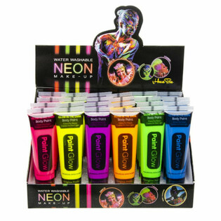 NEON Glow in the Dark Gesiichtsbiller - Blacklight Aktiv (Display 24 St&eacute;ck)