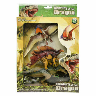 DINOSAURIER 3-DEELEG SPILLFIUREN SET - AN ENGER GROUSSER GECKBOX (1 Stk.)