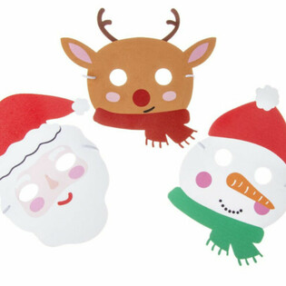 Chr&euml;schtdag Foam Masken Mix - Kleeschen, Rennd&eacute;ier & Schneem&auml;nnchen (48 St&eacute;ck)