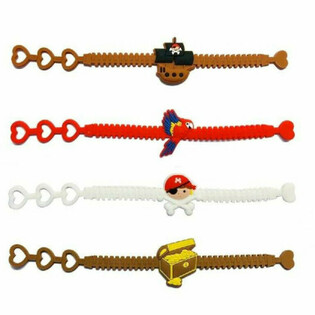 Piraten Silikon-Armb&auml;nner fir Kanner (12 Stk.)