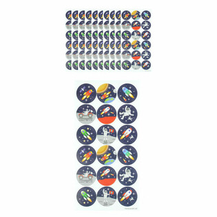 FUN STICKERS - WELTRAUM / SPACE STICKERS - 18 STICKERS PER BLAT (10 Stk.)