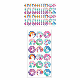 Unicorn Fun Sticker - 18 Sticker pro Blat (10 St&eacute;ck)