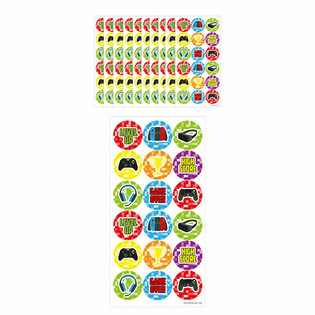 Gamer Fun Sticker - 10 Blieder mat 18 Sticker