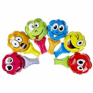 S&Eacute;LVST-OPBLOSBAR SMILEY HAND BALLONEN (48 Stk.)