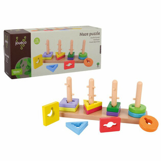 JOUECO Holz-Labyrinth-Puzzel - 12 M&eacute;int a m&eacute;i