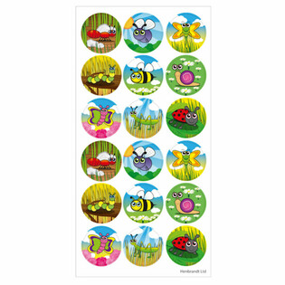FUN STICKERS - INSEKTEN - 18 STICKEREN PER BLAT (10 Stck.)