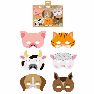 ECO FRIENDLY Bauerenhaffd&eacute;ier Masken aus Pabeier - 12 St&eacute;ck