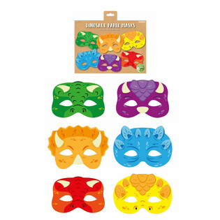 ECO FRIENDLY Dinosaurier Papiermasken (12 St&eacute;ck)