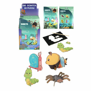 SCRATCH 3D Scratch-Puzzle Display - Insekten (18 St&eacute;ck)