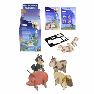 SCRATCH 3D PUZZLE - BAUERENHAFF D&Eacute;IEREN DISPLAY (18 St&eacute;ck)